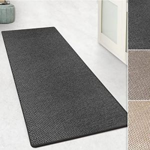 Floordirekt Tapis de couloir Kalkutta - Aspect sisal - Design &oelig;il de tigre - Tapis L&auml;ufer Tapis de salon Tapis d&rsquo;entr&eacute;e Tapis de cuisine (Anthracite, 66 x 250 cm) (MEISTEREI, neuf)