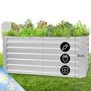 blumfeldt Jardiniere sur Pieds, Espace Potager sur Pied Jardinage Extérieur, Potager Surélevé en Hauteur, Potager Sureleve Exterieur Jardin et Balcon, Bac Potager sur Pied en Acier, 432L, 1,2 m (Electronic-Star-FR, neuf)