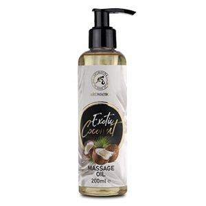 Huile de Massage Noix de Coco 200ml - Huile Corporelle - Noix de Coco - Pépins de Raisin - Jojoba - L'Amande - Huiles des Noyaux de Pêche - Huile Relaxante (AROMATIKA trust the power of nature, neuf)