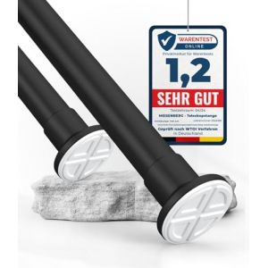 MEISENBERG Tringle Rideau Extensible Sans Percage – Noir Barre Telescopique Salle De Bain, Barre De Douche à Pression Réglable, Ajustable pour Vetements, Fenêtre, Chambre (50-80 cm) (MEISENBERG, neuf)