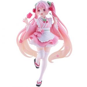 Zhongkaihua Miku Figur en tenue de servante rose Position debout Statue en PVC Mod&egrave;le pour d&eacute;coration de bureau, 18 cm (pusenele, neuf)