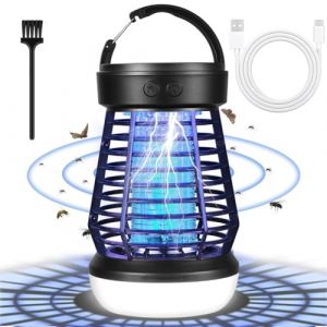Destructeur d'insectes &eacute;lectrique rechargeable par USB - Efficace - 2000 V - Avec lumi&egrave;re LED - Pi&egrave;ge &agrave; mouches &eacute;lectrique - Pour moustiques, mites, mouches, araign&eacute;es (Janshoo eCom, neuf)