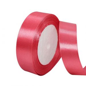 Ruban Satin 25mm, 23 mètres Pastèque Rouge Rubans de Tissu pour Emballage des Cadeaux pour Fête Noël Halloween, Artisanat, Bouquets, Projets de Couture, Anniversaire et Mariage Gâteau Décoration (YUMU-EU, neuf)