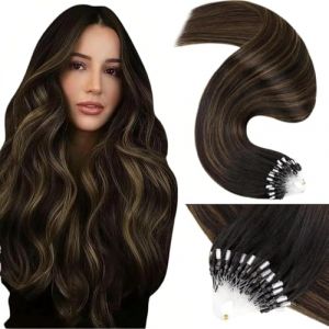 LaaVoo Extension Cheveux Naturel à Froid Extension Cheveux a Froid 1g Balayage Marron Le Plus Foncé A Brun Clair Extension de Locks Cheveux Naturel 55cm/50g #2/8/2 (Laavoo, neuf)
