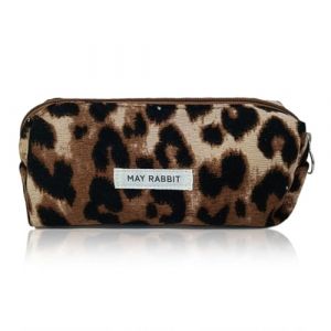 DIFLAX Trousse &agrave; Crayons en Velours V&ocirc;tel&eacute; Trousse &agrave; Vrayons Blanc Laiteux avec Imprim&eacute; L&eacute;opard Trousse Crayons Grande Capacit&eacute; Scolaire Pencil Case Etui pour Fille et Adolescente (Brun) (SVF TUNDER PRICE, neuf)