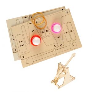 Laroal Kit de catapulte &agrave; tr&eacute;buchet en Bois (Lot de 2) - Projet de Construction de tiges pour exp&eacute;riences de Physique &eacute;ducatives. Kit de Bricolage en Bois avec &eacute;lastiques et Billes de polystyr&egrave;ne. (Laroal, neuf)
