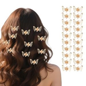 BOXOB 20pcs Pinces à Cheveux Papillon Dorées pour Femme, Mini Pinces Papillon Monarque en Fer Fixation Solide Accessoires Cheveux Élégants pour Toutes les Occasions (ChuangYing, neuf)