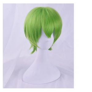 Wig for Anime béryl et saphir Cosplay perruque Robot béryl vert perruque saphir bleu perruque Halloween Cosplay cheveux courts Costumes vert (long zhu tang, neuf)