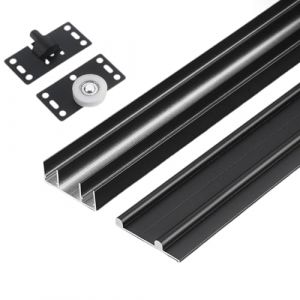 Peakjune Rail Porte Coulissante,Kit Porte Coulissante,Quincaillerie De Porte Coulissante Kit,Rail pour Porte Coulissante Placard,Rail Porte Coulissante Double,Alliage D'Aluminium (Peakjune, neuf)