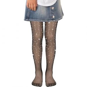 GTYARYUA Bas R&eacute;sille pour Enfants, Collant Fille, Collant Brillant, Fille R&eacute;sille Enfants Collants, Collants Fille, pour Les F&ecirc;tes de Carnaval Dansantes (noir) (rubaione, neuf)