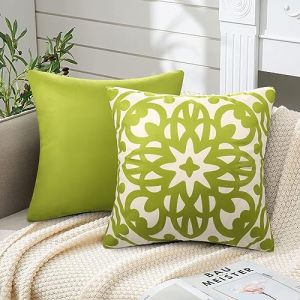 Housse de Coussin 50x50 Super Doux Housse de Coussin Canapé Taie d'oreiller Vert Mandala Imprimé Housse de Coussin Decoratif Moderne Housse Coussin pour Canapé Maison Jardin Salon Voiture Decoration (EULeeLance, neuf)