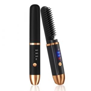 Brosse Lissante pour Cheveux sans Fil, Brosse Lissante Chauffante, Ionique Négatifs Brosse Lissante, Peigne Lissant Rechargeable, Mini Brosse à Lisser Sans Fil, Brosse Lissante Portable pour Voyage (chivalral, neuf)