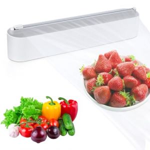 Housolution Distributeur Film Alimentaire Magn&eacute;tique, Coupe-Capsules Am&eacute;lior&eacute; avec Lames Tranchantes, Distributeur Papier Aluminium et Film Pratique, D&eacute;rouleur Film Alimentaire pour Cuisine (Showmore EU, neuf)