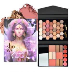 Palette de fards &agrave; paupi&egrave;res - 46 couleurs r&eacute;sistantes &agrave; la d&eacute;coloration et &eacute;claircissantes - Pour femmes, filles et adolescentes - Pour les jours, f&ecirc;te, voyage, port quotidien et occasions (yingmux, neuf)