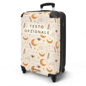 NoBoringSuitcases.com&reg; Valise Cabine 55x35x25 Personnalisable, Valise &agrave; roulettes, Bagages Rigide, L&eacute;g&egrave;re, Trolley Cabine avec Motif Boh&egrave;me, Disponible en 6 Designs, Valise pour Avion (NoBoringSuitcases, neuf)