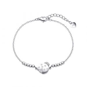 Dada Gioielli - Bracelet Femme Acier Inoxydable Porte-Bonheur Cadeau 2025 - Assorti au Collier (Coccinelle) (Dada Gioielli, neuf)