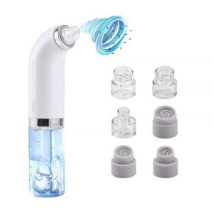 Aspirateur Point Noir Visage, Extracteur de Comédons et Nettoyeur de Pores, 6 Embouts & 3 Vitesses, Réservoir d’Eau Filtrant, Rechargeable USB, Convient à Tous Types de Peau (Nuvéra, neuf)