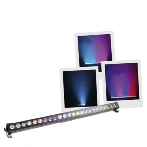 BoomToneDJ ColorPix Barre LED couleur 24x3W RGB de 1m. Eclairage de sc&egrave;ne Noir Wash, Blinder, Ambiance lumineuse. Projecteur lin&eacute;aire 24 LED. Pilotage DMX, Manuel, Automatique, D&eacute;tection musicale. (VENTE-SONORISATION, neuf)