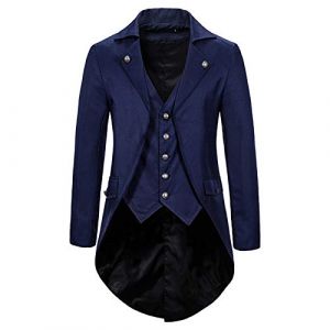 Veste Queue De Pie Costume Homm,e Costume Gothique Queue-De Haute Qualité Slim Fit Tenue Tendance Coupe Ajustée Vestes Neuf Slim Fit Tenue Décontractée Coupe Ajustée Vestes Adult (MHXYXGS, neuf)