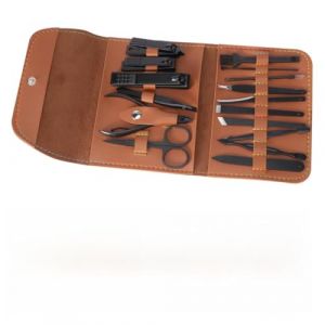 DECORNIJIA 1 Ensemble Coupe Ongles Acier Inoxydable Étui Cuir Outils de Ongles pour Usage Domestique Marron (ZhiLight, neuf)