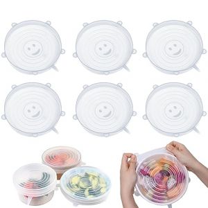 Fyihoxi 6 Pièces Couvercle Silicone Alimentaire Couvercles extensibles en silicone Couvercles en Silicone Couvercle Extensibles en Silicone Sans BPA Universel Pour bols,canettes,fruits,tasses,pots (boliy, neuf)