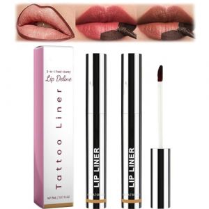 Crayon à Lèvres Longue Durée Peel Off, Tatouage De Crayon à Lèvres Peel Off 3 Couleurs, Crayon à Lèvres Peel Off, Tache à Lèvres Longue Durée Peel Off (Marron foncé-2 pièces) (YQWK, neuf)