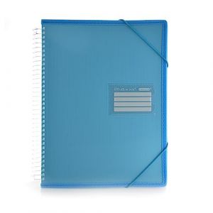 Classeur &agrave; pochettes ultra cristal avec spirale 360 et bords renforc&eacute;s, ID, indicateurs, couverture rigide et fermeture &agrave; &eacute;lastiques. 100 % recyclable by Office Box (Bleu clair, A4-60 pochettes) (MISTER PAPER PAPELERIA, S.L., neuf)