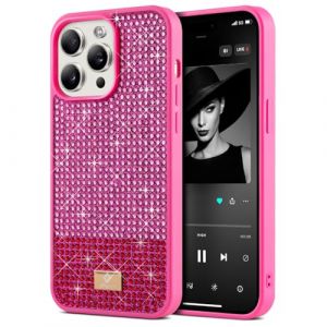BEZ&reg; Coque pour iPhone 15 Pro Paillette, Coque Compatible avec iPhone 15 Pro Glitter, Series de Etuis avec Bling & Co., &Eacute;tui en Diamant Etincelant et &agrave; Cristal Bling, Brink Rose (TheBlingZ., neuf)
