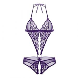 Cocila M&egrave;Re No&euml;L Sexy Soldes sous V&ecirc;Tement Combinaison Femme Body Col Montant Tenue M&egrave;Re Noel Sexy Nuisette Transparente Habit De Lutin Vinyle Cadeau pour Fermeture &Eacute;Clair Collant Grande Taille Sou (CHOHJIA, neuf)
