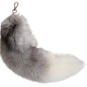 Generisch Porte-cl&eacute;s Therian Tail &agrave; queue de renard peluche Faux fourrure Extra grand, porte-cl&eacute;s en forme de queue de renard, sac &agrave; cl&eacute; en fausse fourrure, accessoires pour costume de renard (Pfaxxlaugg, neuf)