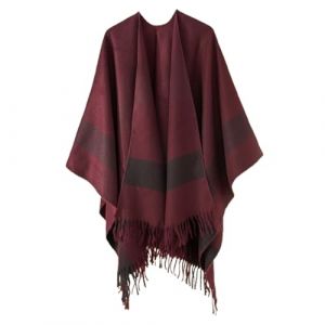 G&eacute;n&eacute;rique Poncho Ch&acirc;le Femme &Eacute;charpe Cape &Eacute;paissie El&eacute;gant Chaud Hiver Grand Taille Foulard Chaud Ouverture Cachemire d'imitation Douce Ch&acirc;le Cadeau de No&euml;l pour Femme (qieycgd, neuf)