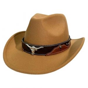 POIUIYQA Chapeaux Cowboy Style Western pour Hommes,Chapeaux Fedora &agrave; Large Bord pour Femme,Costume de Cowgirl,Chapeau Western,Chapeaux de Soleil Chapeau (HIKLASbien, neuf)