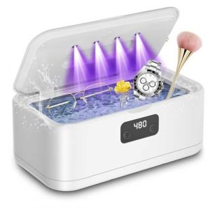 Nettoyeur Ultrasons Lunettes Bijoux Dentaire - yorraka 800ml 49000HZ Lampe UV Ultrasonic Cleaner - 5 R&eacute;glages de Temps Machine Ultrason Nettoyage pour Diamants Montres Collier T&ecirc;te de Rasoir (haoxubaihuoyouxian, neuf)