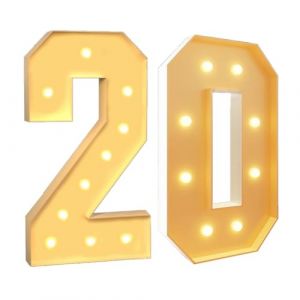 Num&eacute;ros de tonnelle lumineuses pour d&eacute;cor de f&ecirc;te, ensemble de panneaux en mousse pr&eacute;d&eacute;coup&eacute;s g&eacute;ants avec lumi&egrave;res LED mosa&iuml;que pour Saint-Valentin, anniversaire, No&euml;l, nouvel an, 100 cm - 3,3 pi (Nova Goods Shop, neuf)