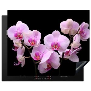 KitchenYeah&copy; Protege Plaque Tapis Pour Induction 65x52 cm Decoration Cuisine Protection Tapis Vitroc&eacute;ramique Pour Cuisiniere Orchid&eacute;e - Fleurs - Rose - Flore (KitchenYeah, neuf)