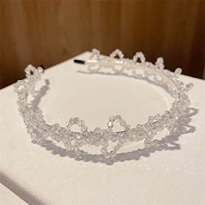 Accessoires pour cheveux Le nouveau bandeau en cristal femme super fée tempérament sauvage strass tissé à la main accessoires pour cheveux bandeau à pression, fleur en cristal blanc (foshanjiningpingshangmaoyouxiangongsi, neuf)