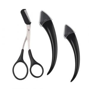 3 Pièces Rasoir Sourcil Noir Détachable,Ciseaux Sourcils,Kit de Coupe des Sourcils,Eyebrow Razor,Tondeuse à Sourcils,Couteau à Sourcils pour Hommes Femmes Couper Raccourcir Sourcils et Cils Convient (VinsonShop, neuf)