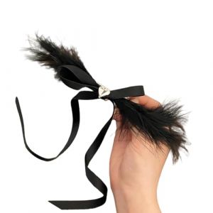 N&oelig;ud &agrave; cheveux en forme d'aile, pince &agrave; cheveux douce pour queue de cheval, support en forme de c&oelig;ur en strass, n&oelig;ud &agrave; cheveux pour femme (Asjcj, neuf)