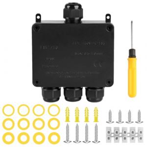 Boite de Dérivation étanche Exterieur, Boite de Jonction Etanche IP68, Connecteur Electrique Etanche 4 Voies, Boîte de Jonction de Câble, Boîte de Connexion de Câblage pour électrique Câble Ø4-14mm (WELHAEPI, neuf)