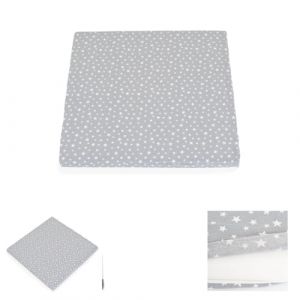 Moni Matelas pour parc Comfort 88 x 88 x 5 cm, Matelas lit b&eacute;b&eacute;, housse lavable, coloris:&eacute;toiles grises (Babyshoppen, neuf)