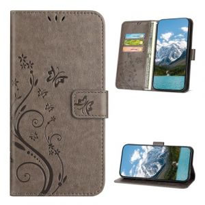 XINQCASE Coque pour Samsung Galaxy A5 2017, Etui Protection Housse en Cuir PU [Slot de Carte], &Eacute;tui &agrave; Rabat Portefeuille Flip Case pour Samsung A5 2017, Gris (xinqcase, neuf)