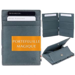 Garzini Portefeuille Magique Homme Cuir V&eacute;ritable, 8 Fentes Cartes, Porte Carte RFID Protection, Portefeuille Compact - Porte Feuille et Porte Monnaie Homme (Garzini Europe, neuf)