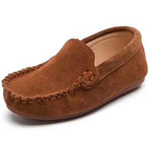 PPXID Fille Gar&ccedil;on Mocassins Classique Su&egrave;de Chaussures de Ville Mariage Confort Plates Loafers -Brun 26 (ZHIFANG, neuf)
