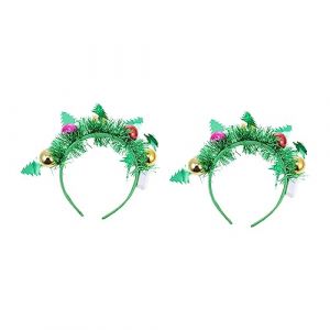 Healvian 2 Pièces Bandeau boule de noël hair charms hair toppers accessoire de déguisement de noël Coiffes masque décor de bandeau de boules d'arbre décor de cheveux d'enfants chiffon Green (Le Sengyu, neuf)