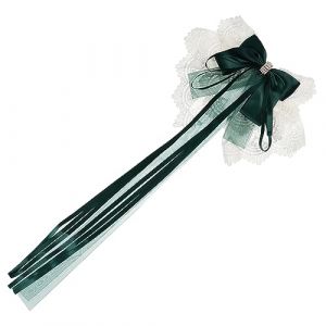 LOLIPPYY Pince &agrave; Cheveux &agrave; Ressort N&oelig;ud Dentelle Pince &agrave; Cheveux Pour Femme Et Fille Coloris Vert Fonc&eacute; Bordure Taille Standard Pour F&ecirc;tes Et Occasions Sp&eacute;ciales (altituyse, neuf)