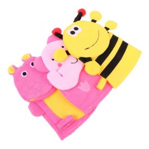 CALLARON 3pièces Gants De Bain Pour Garçon Fille Exfoliants Pour Corps Gants De Bain Fournitures De Douche Pour Garçon Fille Et Portables Avec Boucle De Suspension Pour Rangement Facile (Raindrops On Roof, neuf)