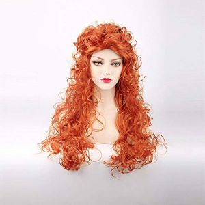 Brave Merida Cosplay perruque longue bouclée jeu de rôle perruque Halloween cheveux Halloween femmes perruque Costume Cosplay K70 (good stuff A, neuf)