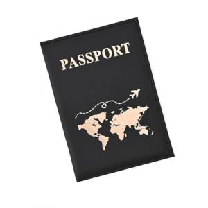 Protege Passeport, Pochettes pour Passeports, Organisateur de Passeports, Pochette pour Passeport en Cuir PU, Housse de Passeport Porte-Passeport, pour Passeport, Carte de Billetterie, Noir (LNS-EU, neuf)
