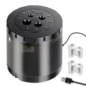 ARPDJK PRO Taille-crayon &Eacute;lectrique Usb Et Batterie 4 Trous R&eacute;glables Pour Crayons De 6 &Agrave; 12 Mm, 4 Lames De Rechange Taille Crayon Automatique Grande Capacit&eacute;, Noir (yefengsheng store, neuf)
