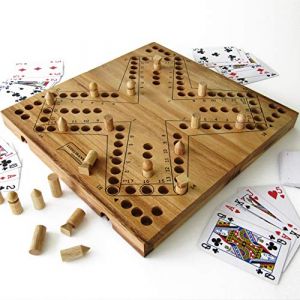 GRAND JEU de TOC 4. TOCK version de 2 &agrave; 4 joueurs en bois massif d'acacia fabrication artisanale &eacute;coresponsable. Marque Fran&ccedil;aise LEDELIRANT. 30x30cm jeux de soci&eacute;t&eacute; familial pour 4 joueurs. Normes CE (Le D&eacute;lirant, neuf)